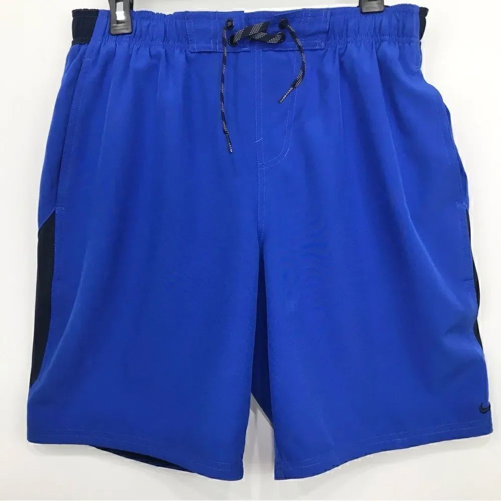 Nike Cobalt Blue Black Swim Trunks
